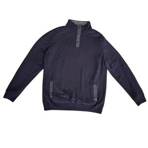 Barbour Mens‎ Navy Wool Blend Lined Pullover. Sz XXL Kangaroo Pocket